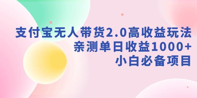 支付宝无人带货2.0高收益玩法，亲测单日收益1000+，小白必备项目-康仁安网创