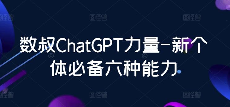 数叔ChatGPT力量-新个体必备六种能力-康仁安网创