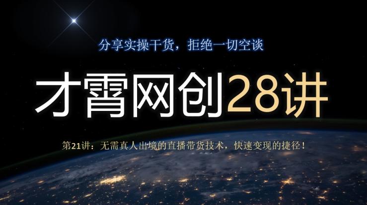 才霄网创28讲第21讲：无需真人出境的直播带货技术，快速变现的捷径！-康仁安网创