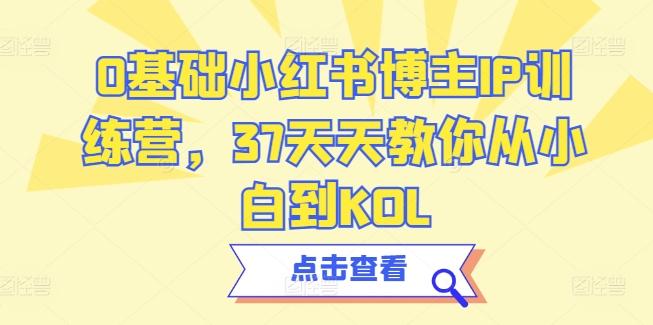 0基础小红书博主IP训练营，37天天教你从小白到KOL-康仁安网创