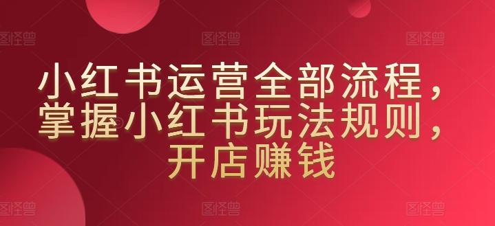 小红书运营全部流程，掌握小红书玩法规则，开店赚钱-康仁安网创