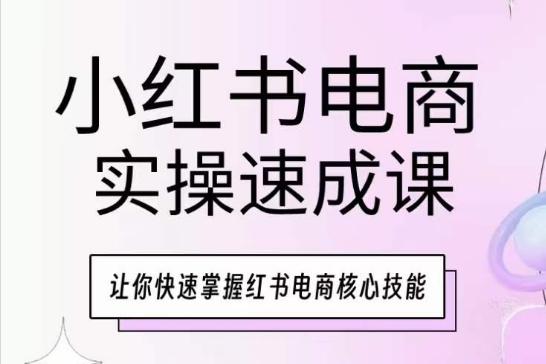 小红书电商实操速成课,让你快速掌握红书电商核心技能-康仁安网创
