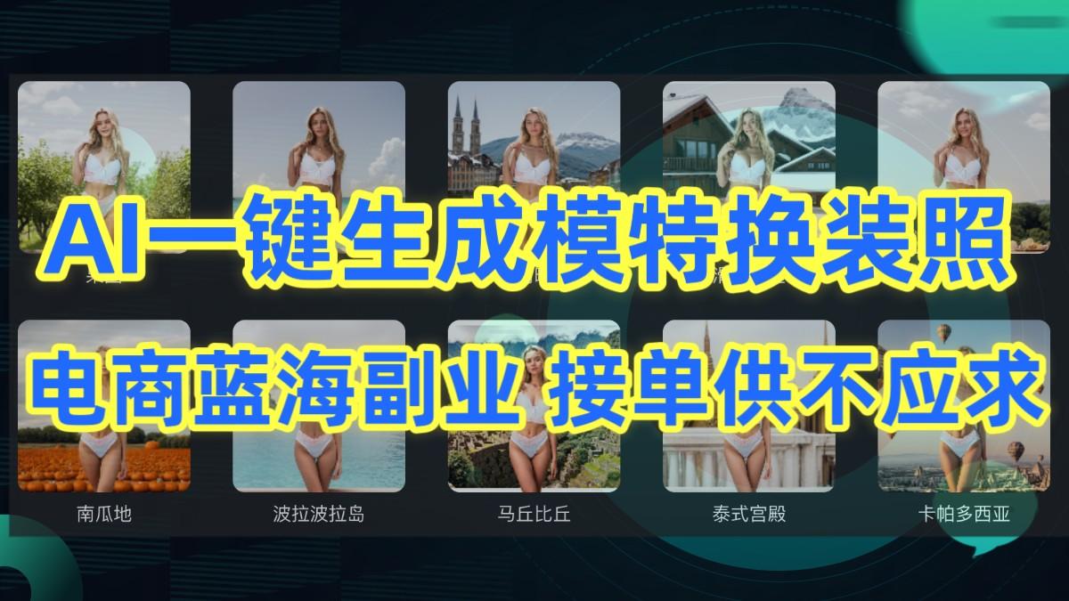 AI制作一键生成模特换装照,电商蓝海副业,接单供不应求-康仁安网创