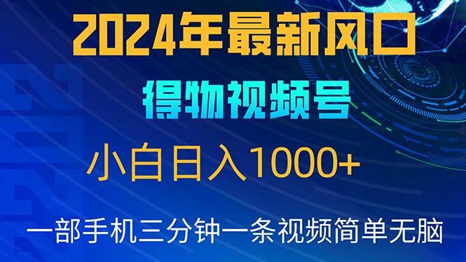 2024年5月最新蓝海项目,小白无脑操作,轻松上手,日入1000+-康仁安网创