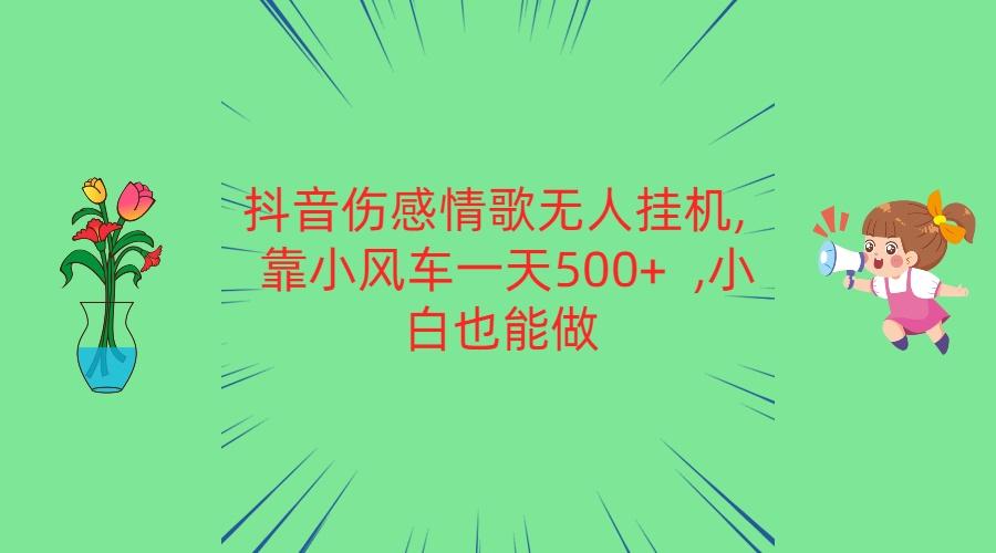 抖音伤感情歌无人挂机 靠小风车一天500+ 小白也能做-康仁安网创