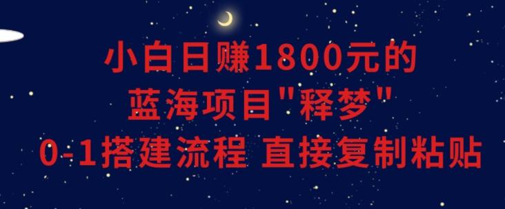 小白能日赚1800元的蓝海项目”释梦”0-1搭建流程可直接复制粘贴长期做【揭秘】-康仁安网创