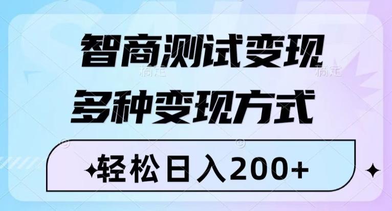 智商测试变现,轻松日入200+,几分钟一个视频,多种变现方式-康仁安网创