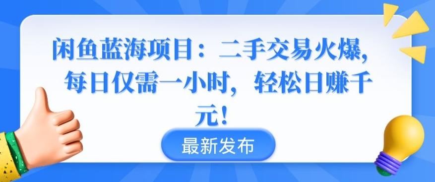 闲鱼蓝海项目：二手交易火爆，每日仅需一小时，轻松日赚千元【揭秘】-康仁安网创