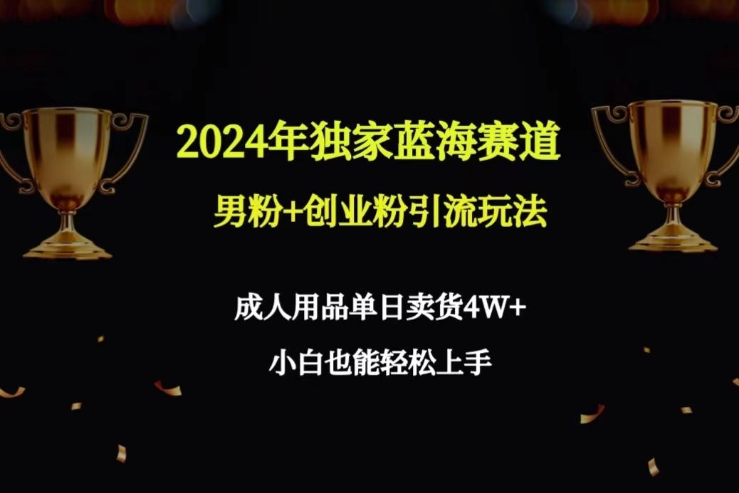 2024年独家蓝海赛道男粉+创业粉引流玩法，成人用品单日卖货4W+保姆教程-康仁安网创
