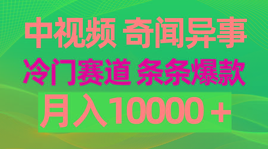 (9627期)中视频奇闻异事，冷门赛道条条爆款，月入10000＋-康仁安网创
