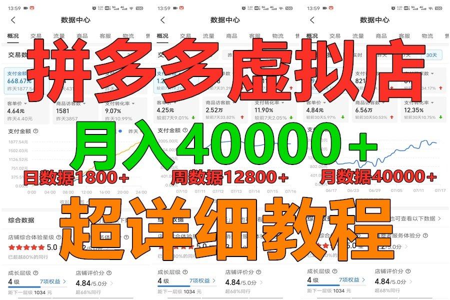 拼多多虚拟电商训练营月入40000+，全网最详细，你做你也行，暴利稳定长久-康仁安网创
