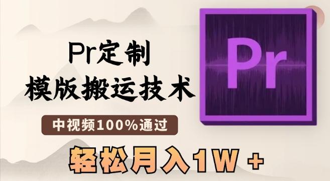 最新Pr定制模版搬运技术，中视频100%通过，几分钟一条视频，轻松月入1W＋【揭秘】-康仁安网创