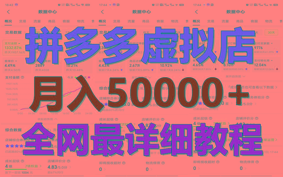 拼多多虚拟电商训练营月入50000+你也行,暴利稳定长久,副业首选-康仁安网创