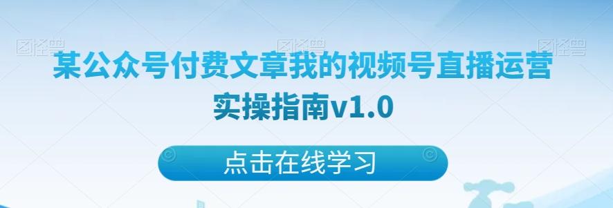 某公众号付费文章我的视频号直播运营实操指南v1.0-康仁安网创