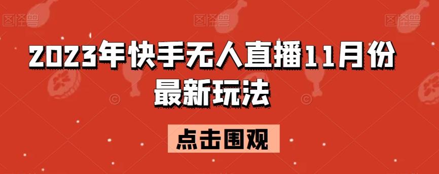 2023年快手无人直播11月份最新玩法-康仁安网创